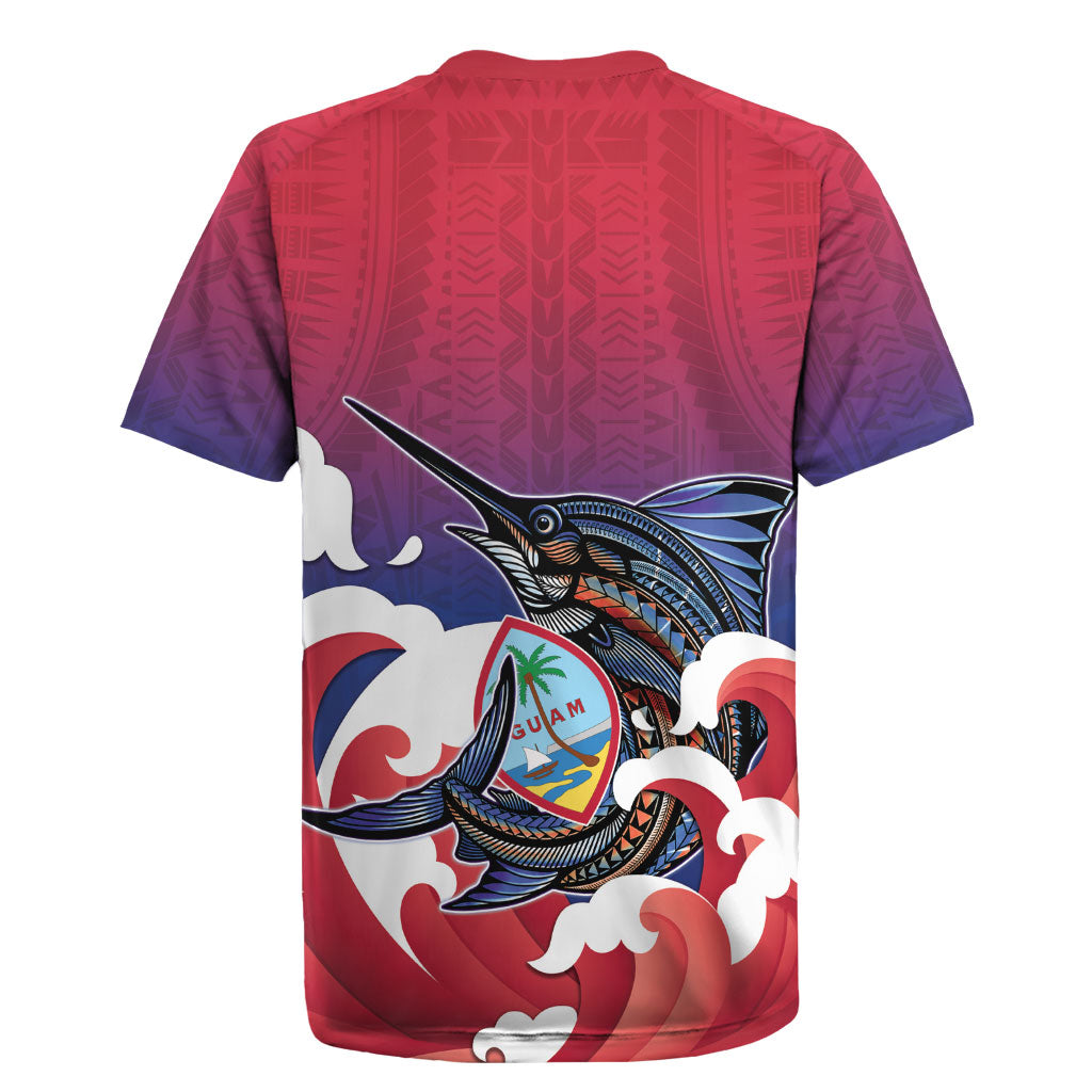 Guam Blue Marlin Fishing Rugby Jersey Polynesian Style LT05 - Polynesian Pride
