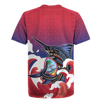 Guam Blue Marlin Fishing Rugby Jersey Polynesian Style LT05 - Polynesian Pride