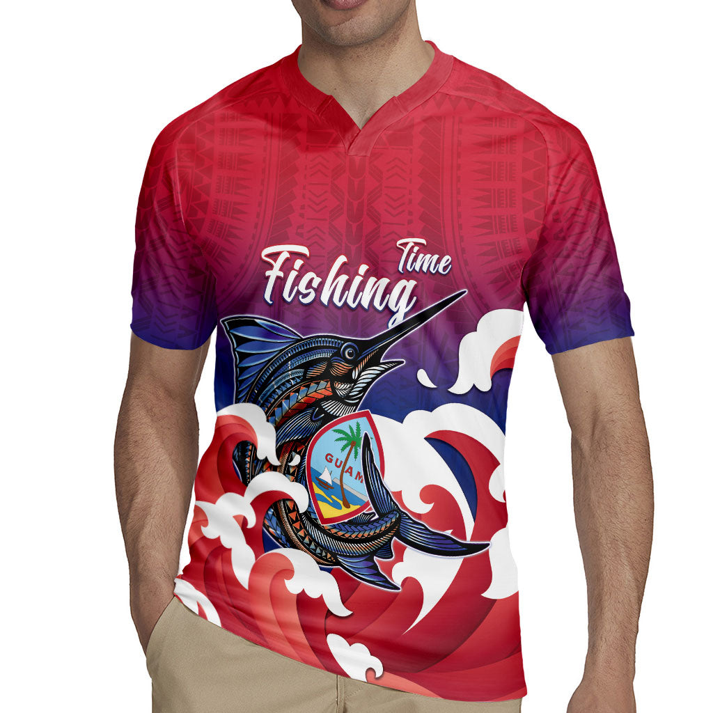 Guam Blue Marlin Fishing Rugby Jersey Polynesian Style LT05 - Polynesian Pride