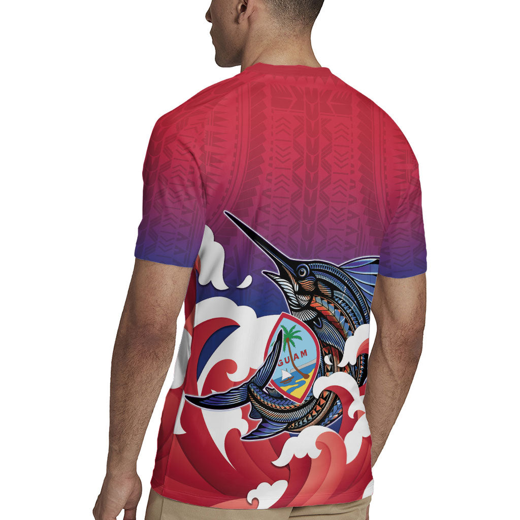 Guam Blue Marlin Fishing Rugby Jersey Polynesian Style LT05 - Polynesian Pride