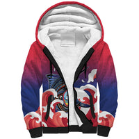 Guam Blue Marlin Fishing Sherpa Hoodie Polynesian Style
