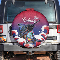 Guam Blue Marlin Fishing Spare Tire Cover Polynesian Style LT05 Red - Polynesian Pride