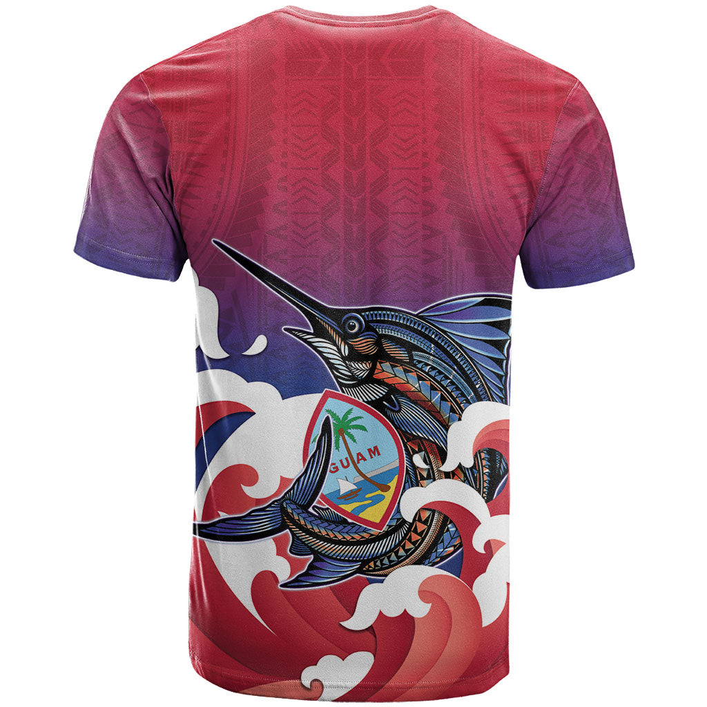 Guam Blue Marlin Fishing T Shirt Polynesian Style LT05 - Polynesian Pride