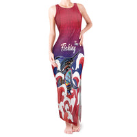 Guam Blue Marlin Fishing Tank Maxi Dress Polynesian Style LT05 Women Red - Polynesian Pride