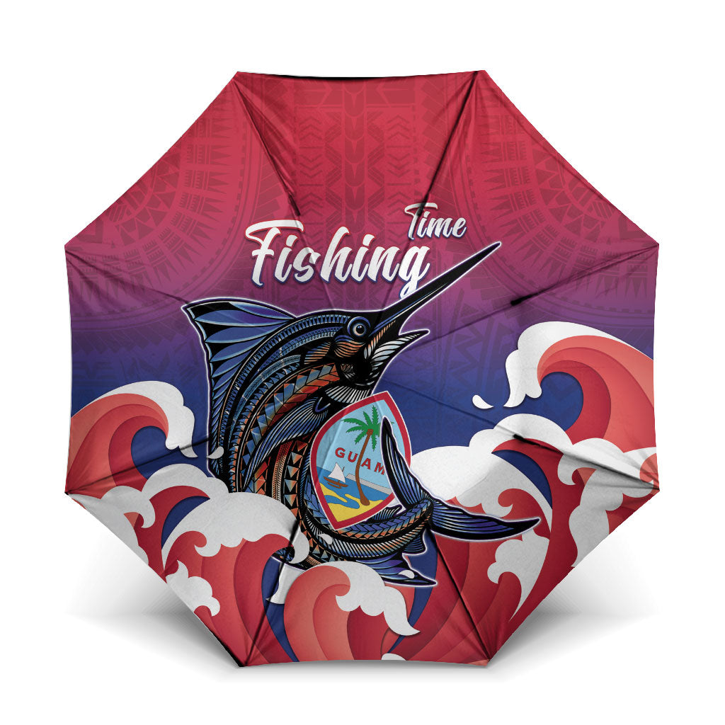 Guam Blue Marlin Fishing Umbrella Polynesian Style LT05 One Size Folded 11.42 inch Opened Diameter 37.4 inch Red - Polynesian Pride