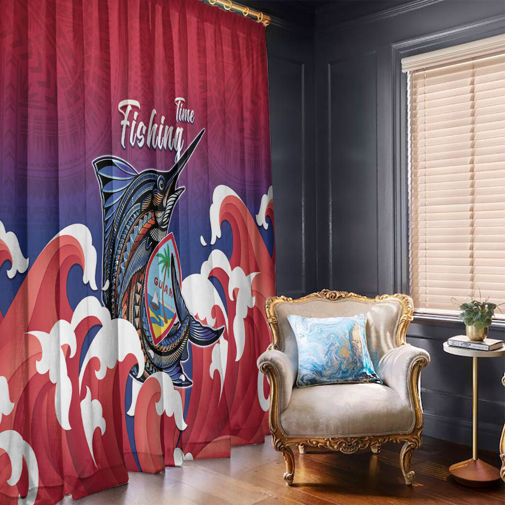 Guam Blue Marlin Fishing Window Curtain Polynesian Style LT05 - Polynesian Pride