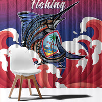 Guam Blue Marlin Fishing Window Curtain Polynesian Style LT05 - Polynesian Pride