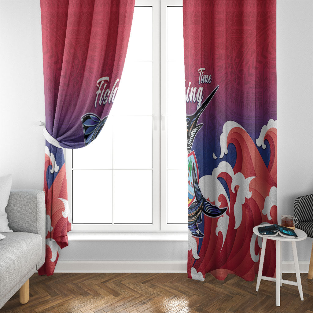 Guam Blue Marlin Fishing Window Curtain Polynesian Style LT05 - Polynesian Pride