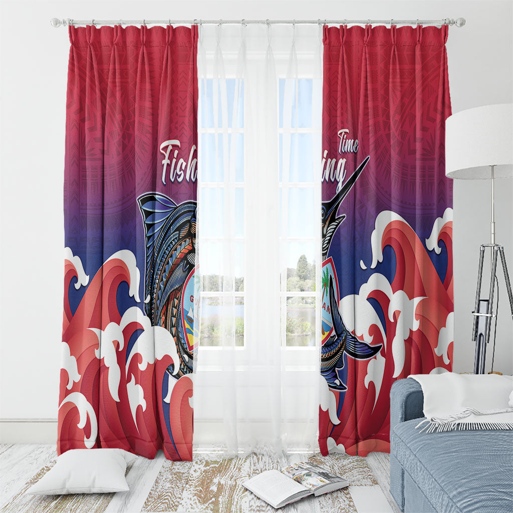 Guam Blue Marlin Fishing Window Curtain Polynesian Style LT05 - Polynesian Pride