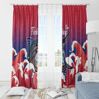 Guam Blue Marlin Fishing Window Curtain Polynesian Style LT05 - Polynesian Pride