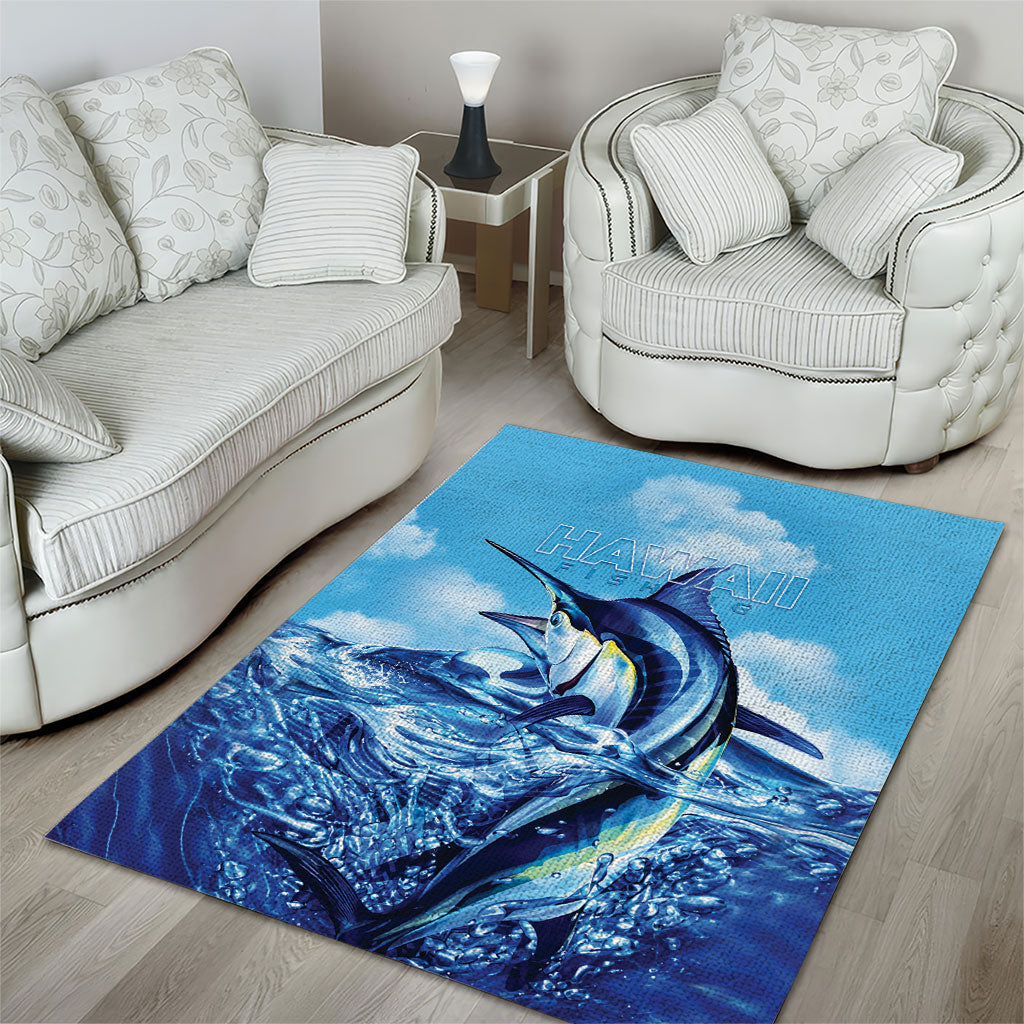 Hawaii Blue Marlin Fishing Area Rug LT05 - Polynesian Pride