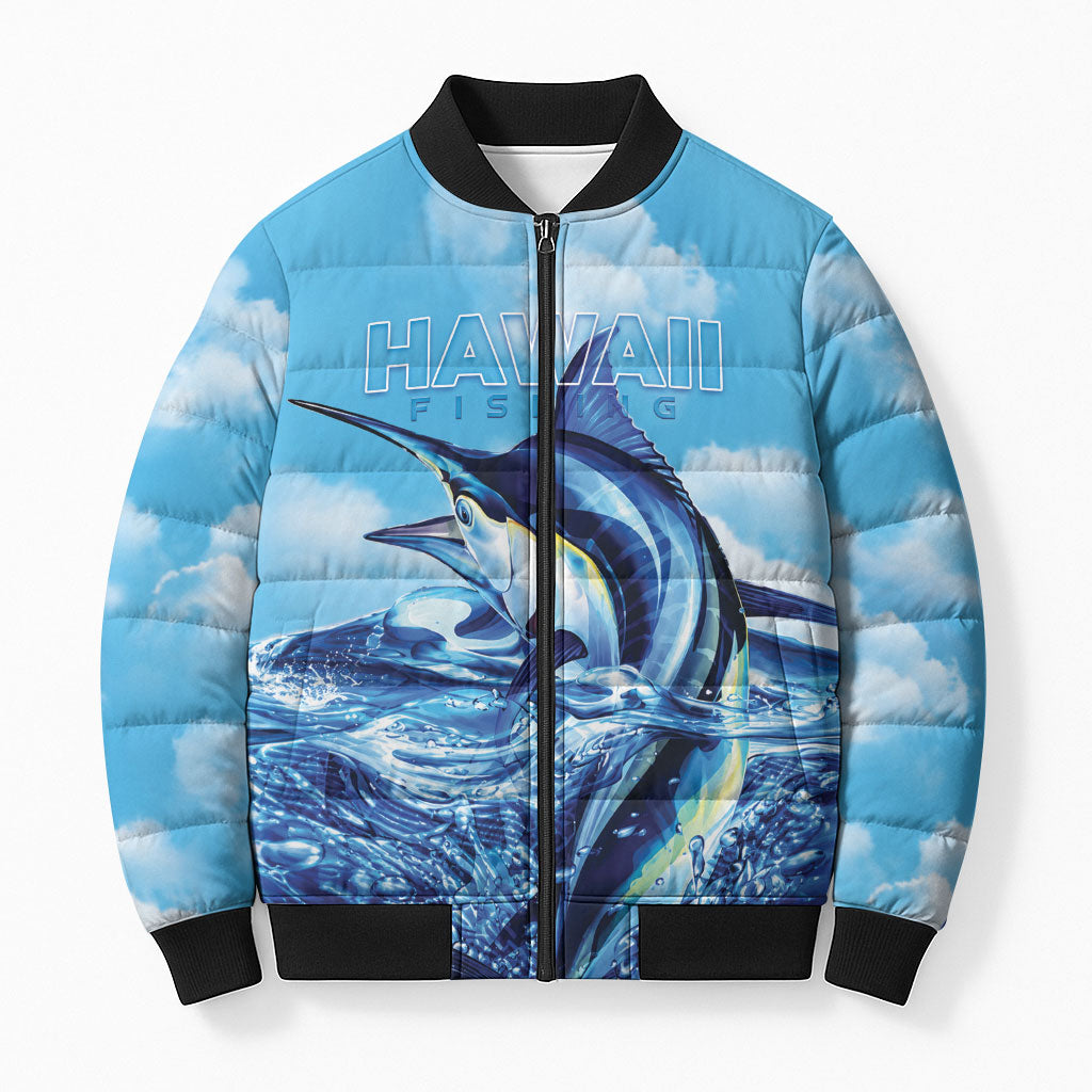 Hawaii Blue Marlin Fishing Bomber Puffer Jacket