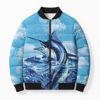 Hawaii Blue Marlin Fishing Bomber Puffer Jacket