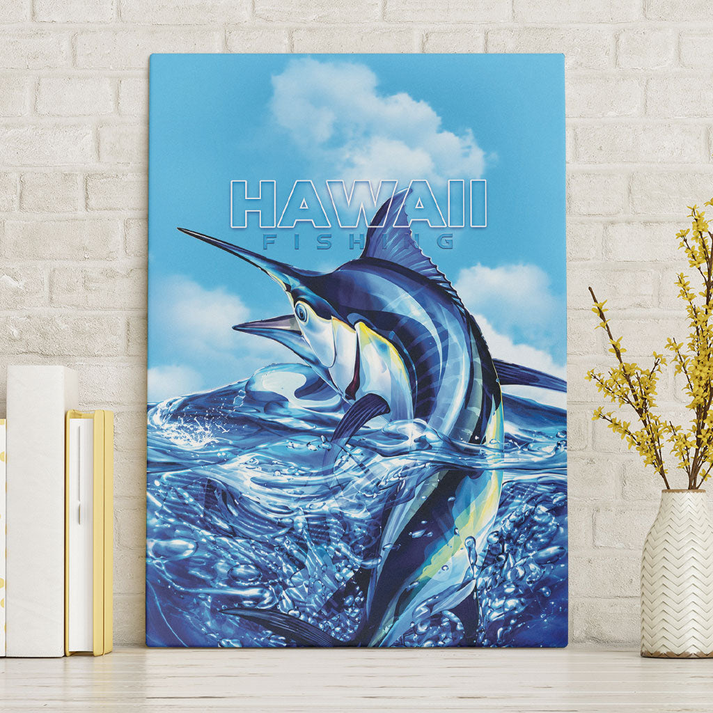 Hawaii Blue Marlin Fishing Canvas Wall Art LT05 Without Frame Blue - Polynesian Pride