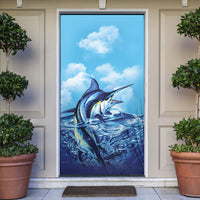 Hawaii Blue Marlin Fishing Door Cover LT05 Blue - Polynesian Pride