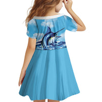 Hawaii Blue Marlin Fishing Family Matching Mermaid Dress and Hawaiian Shirt