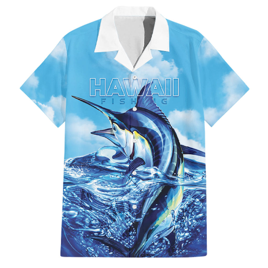 Hawaii Blue Marlin Fishing Family Matching Mermaid Dress and Hawaiian Shirt