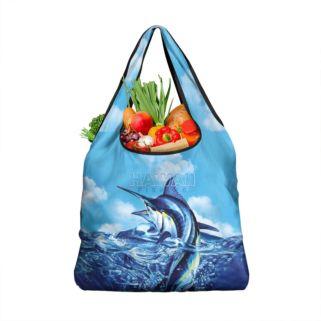 Hawaii Blue Marlin Fishing Grocery Bag LT05 1-pack One Size Blue - Polynesian Pride