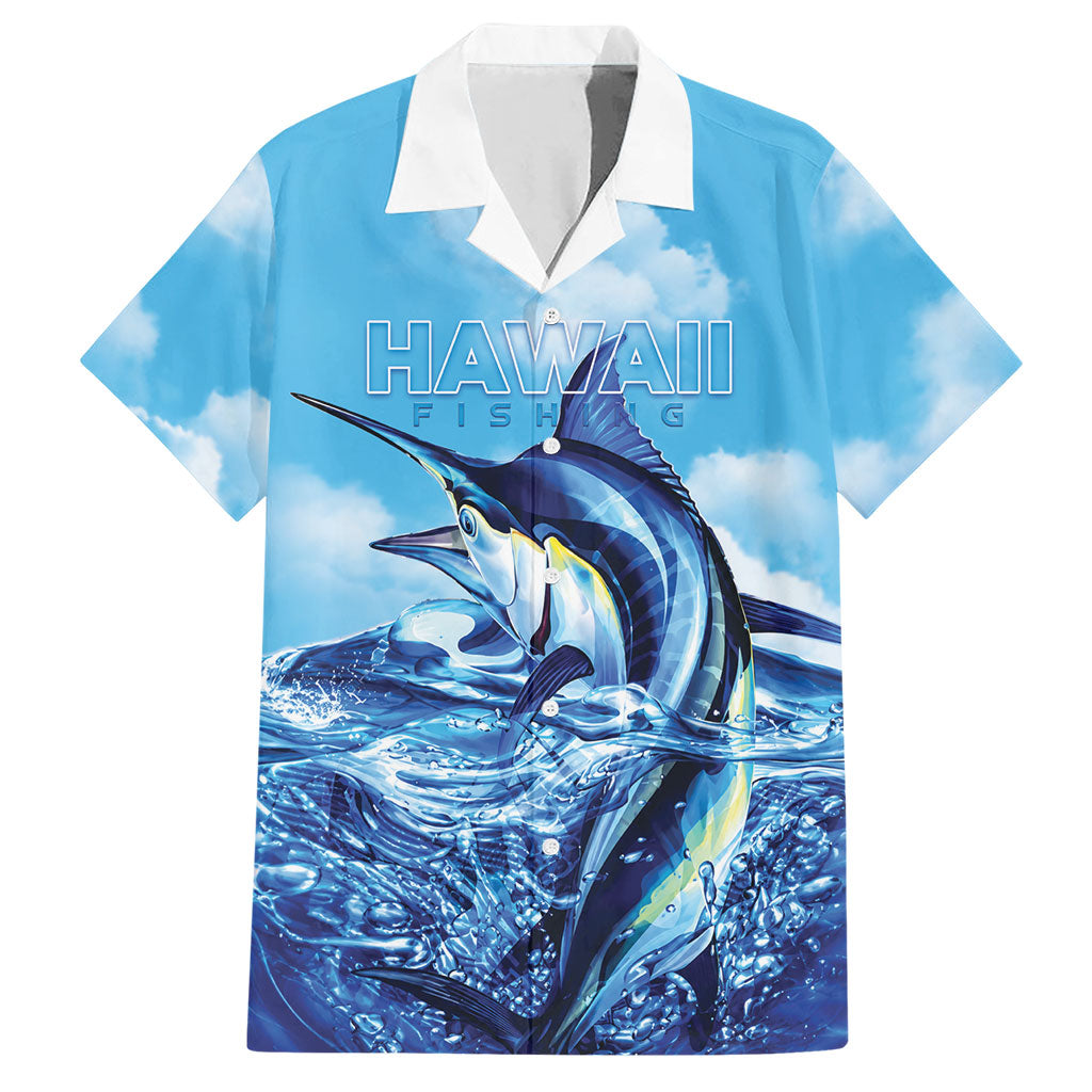 Hawaii Blue Marlin Fishing Hawaiian Shirt LT05 Blue - Polynesian Pride