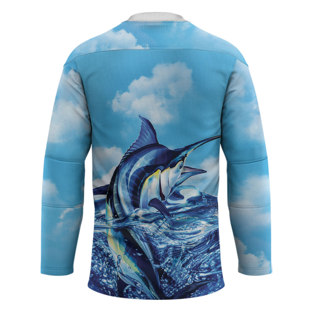 Hawaii Blue Marlin Fishing Hockey Jersey LT05 - Polynesian Pride