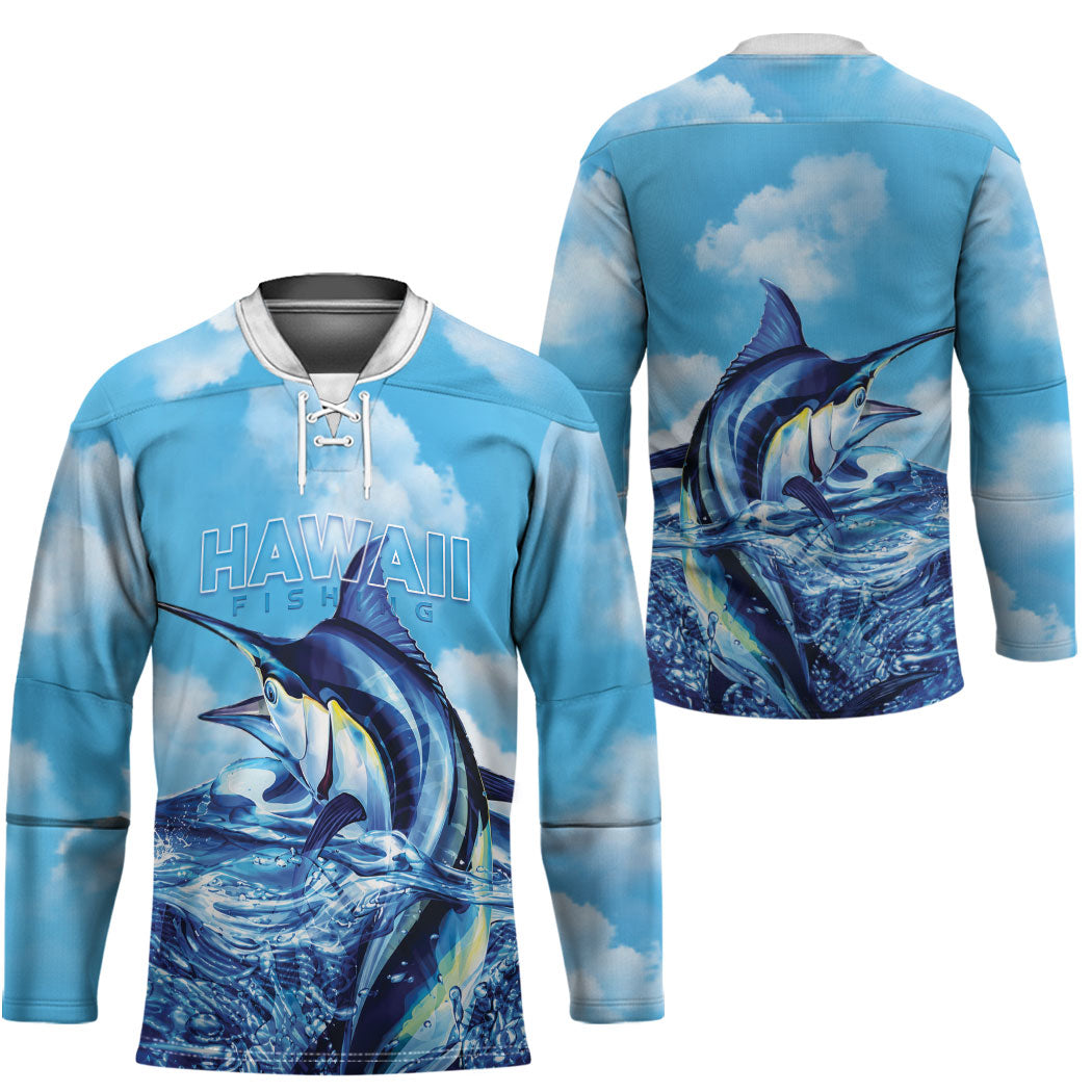 Hawaii Blue Marlin Fishing Hockey Jersey LT05 - Polynesian Pride