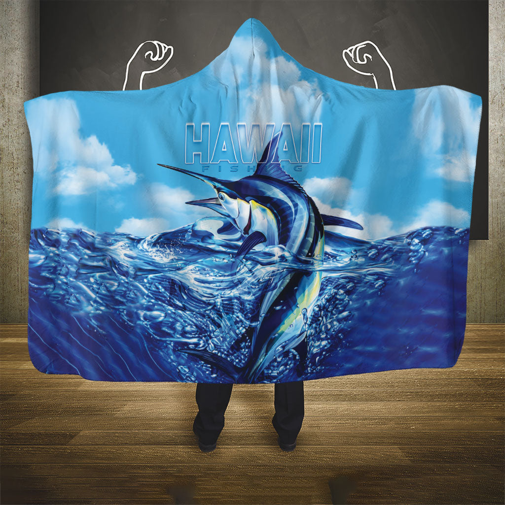 Hawaii Blue Marlin Fishing Hooded Blanket LT05 - Polynesian Pride