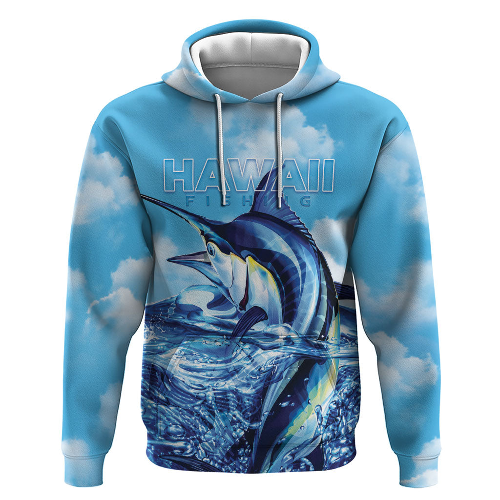 Hawaii Blue Marlin Fishing Hoodie LT05 Pullover Hoodie Blue - Polynesian Pride