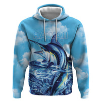 Hawaii Blue Marlin Fishing Hoodie LT05 Pullover Hoodie Blue - Polynesian Pride