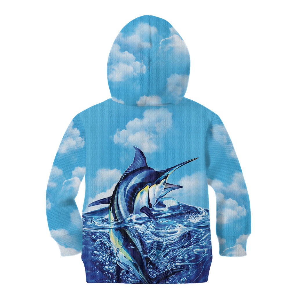 Hawaii Blue Marlin Fishing Kid Hoodie LT05 - Polynesian Pride