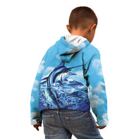 Hawaii Blue Marlin Fishing Kid Hoodie LT05 - Polynesian Pride