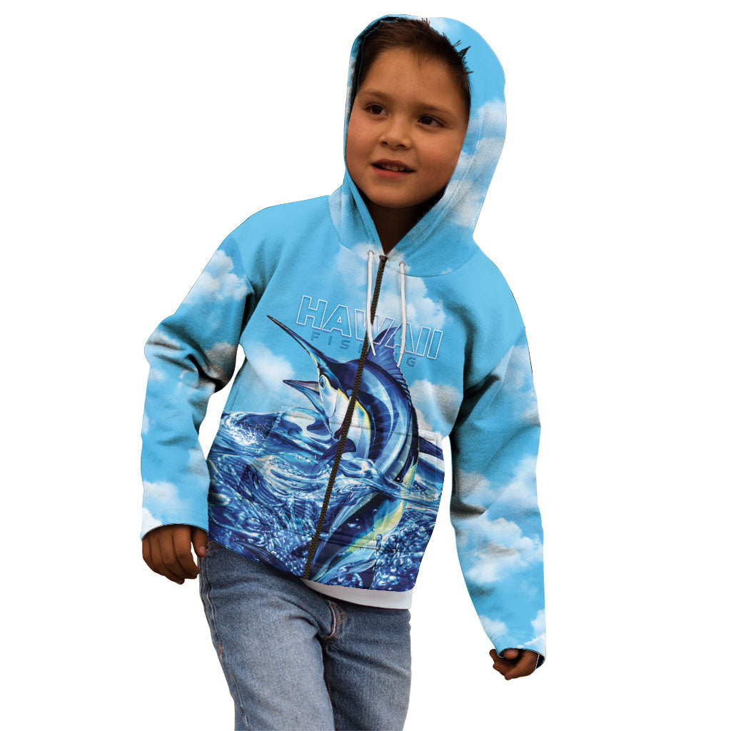 Hawaii Blue Marlin Fishing Kid Hoodie LT05 - Polynesian Pride