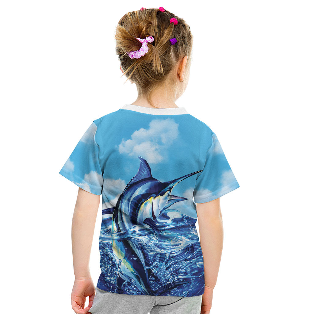 Hawaii Blue Marlin Fishing Kid T Shirt LT05 - Polynesian Pride