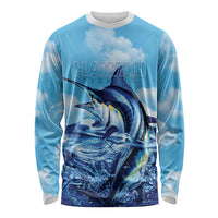 Hawaii Blue Marlin Fishing Long Sleeve Shirt LT05 Unisex Blue - Polynesian Pride