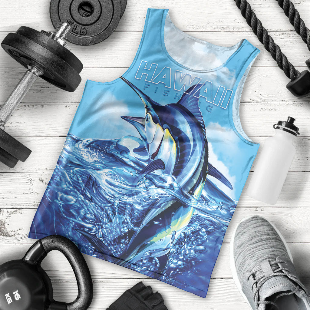 Hawaii Blue Marlin Fishing Men Tank Top LT05 - Polynesian Pride