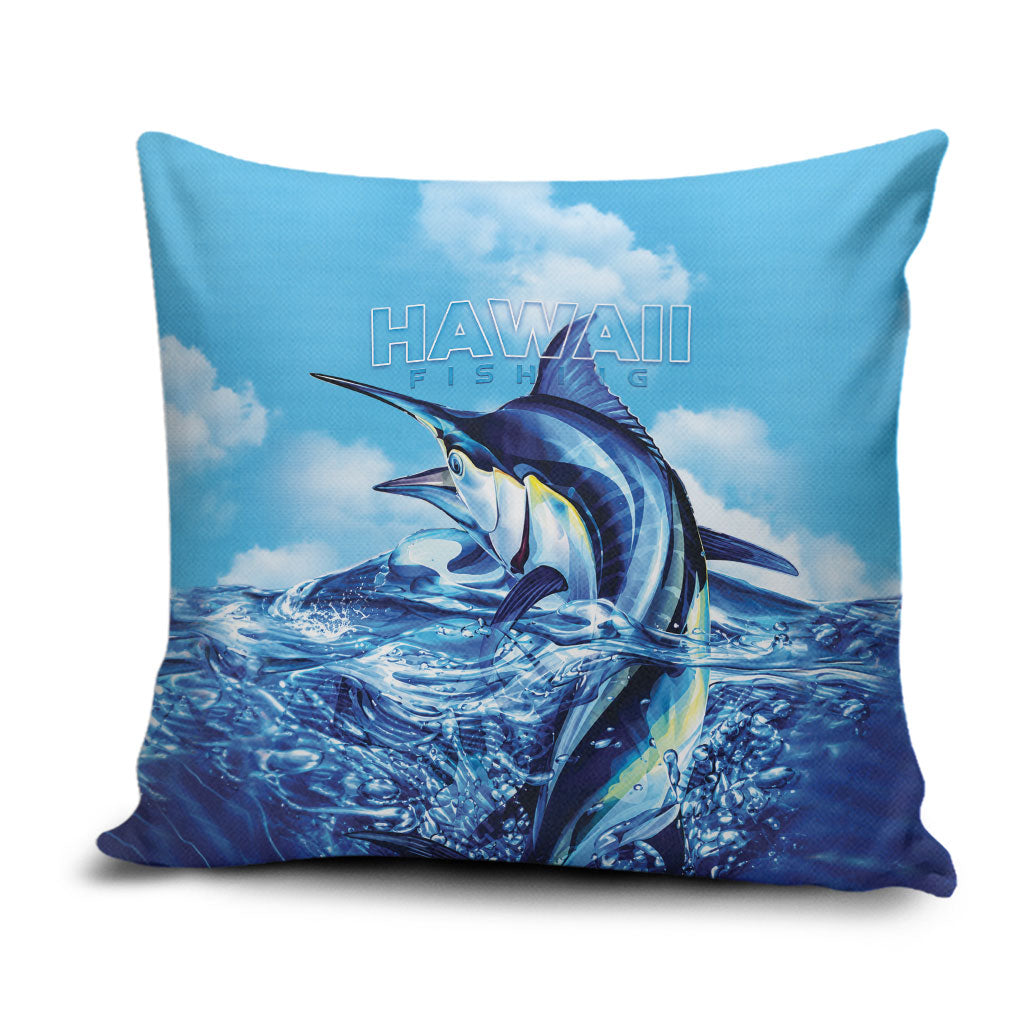 Hawaii Blue Marlin Fishing Pillow Cover LT05 Blue - Polynesian Pride