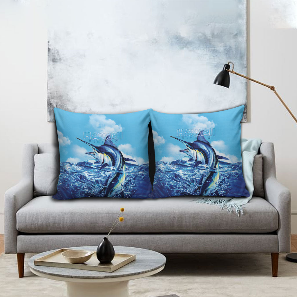 Hawaii Blue Marlin Fishing Pillow Cover