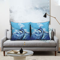 Hawaii Blue Marlin Fishing Pillow Cover