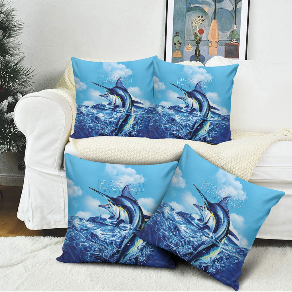 Hawaii Blue Marlin Fishing Pillow Cover