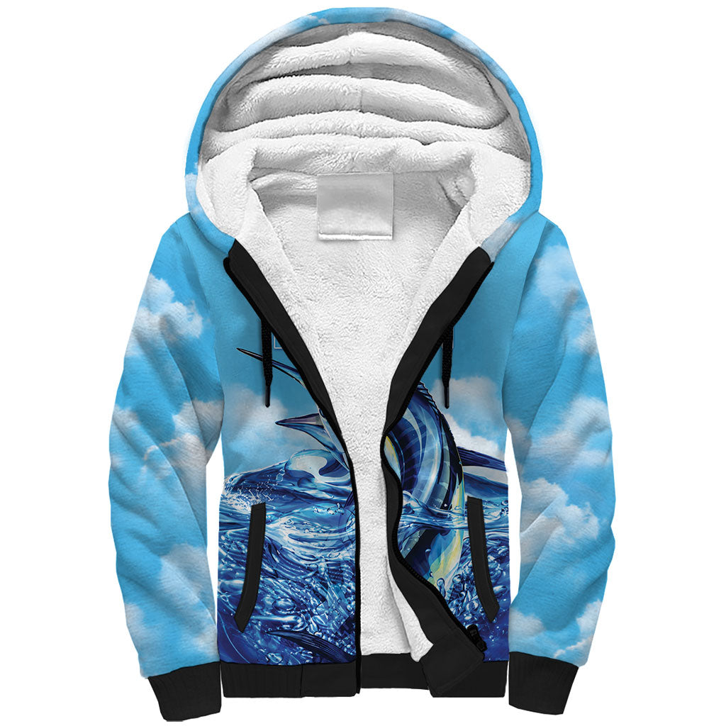 Hawaii Blue Marlin Fishing Sherpa Hoodie LT05 Unisex Blue - Polynesian Pride