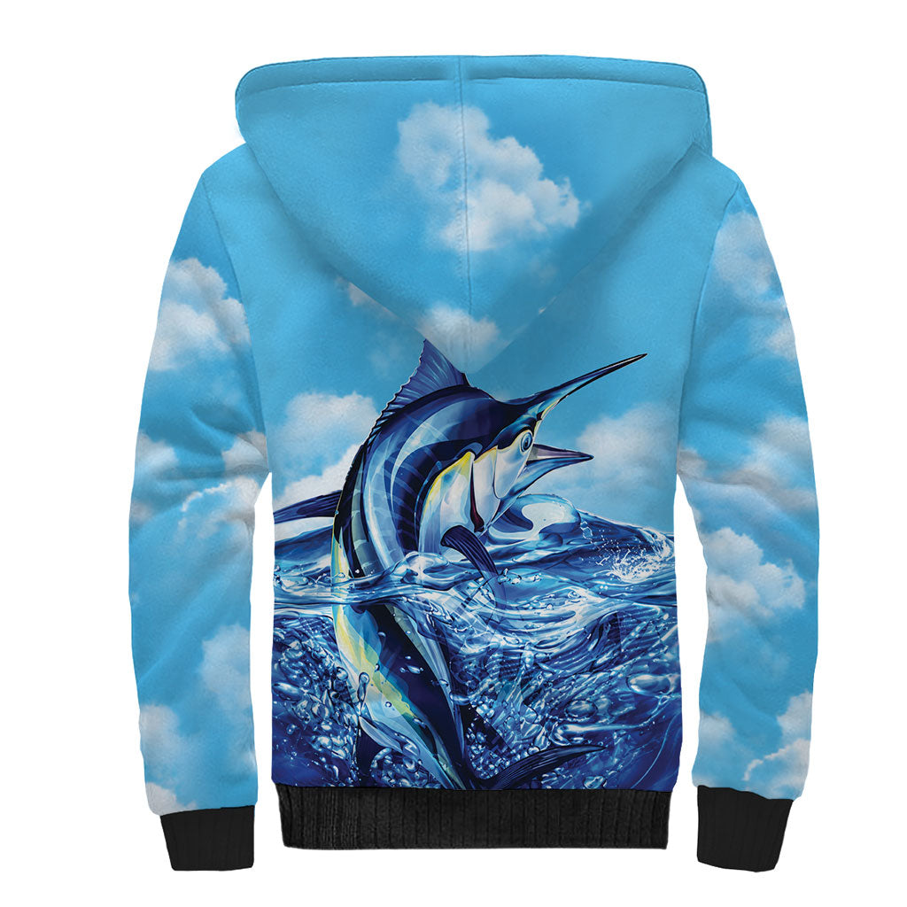 Hawaii Blue Marlin Fishing Sherpa Hoodie LT05 - Polynesian Pride