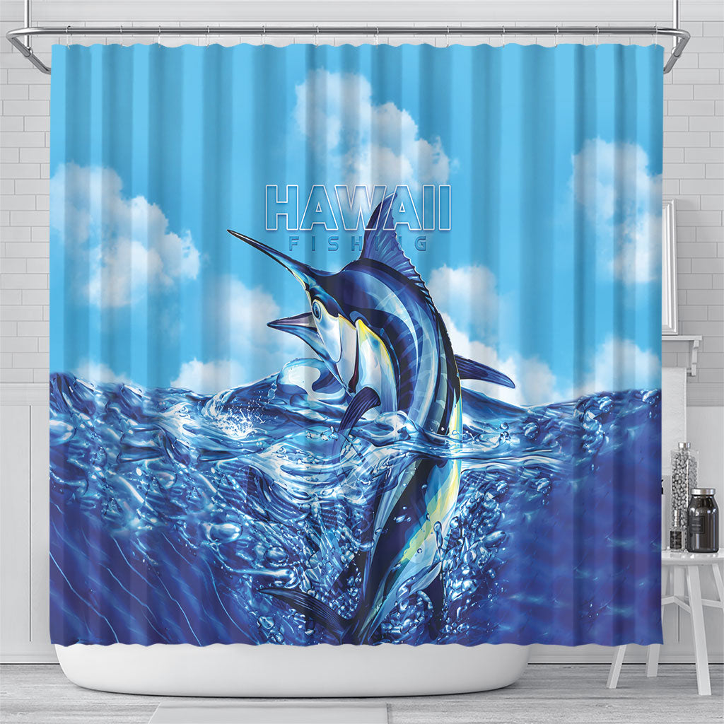 Hawaii Blue Marlin Fishing Shower Curtain LT05 - Polynesian Pride