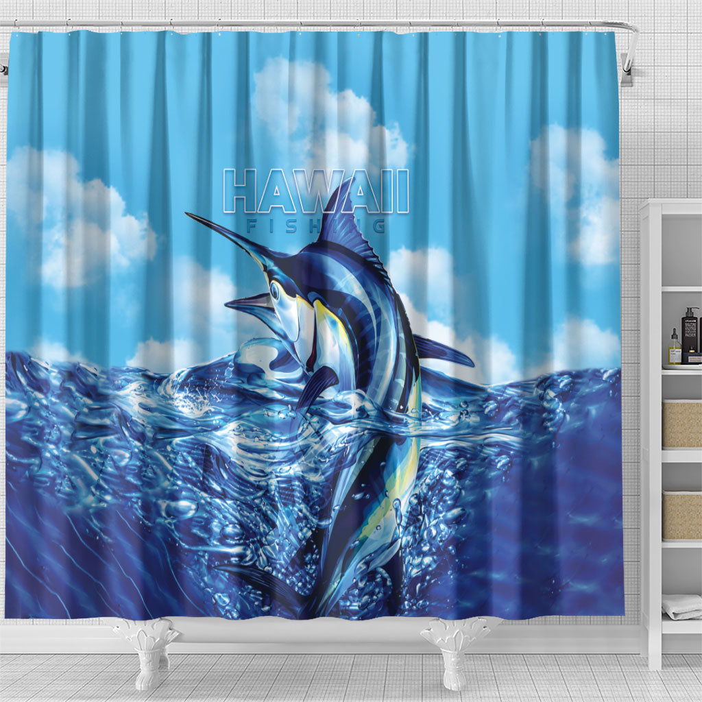 Hawaii Blue Marlin Fishing Shower Curtain LT05 - Polynesian Pride