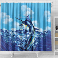 Hawaii Blue Marlin Fishing Shower Curtain LT05 - Polynesian Pride