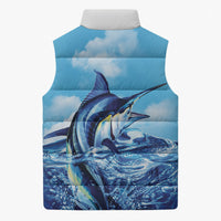 Hawaii Blue Marlin Fishing Sleeveless Puffer Jacket