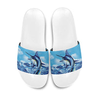 Hawaii Blue Marlin Fishing Slide Sandals LT05 Blue - Polynesian Pride