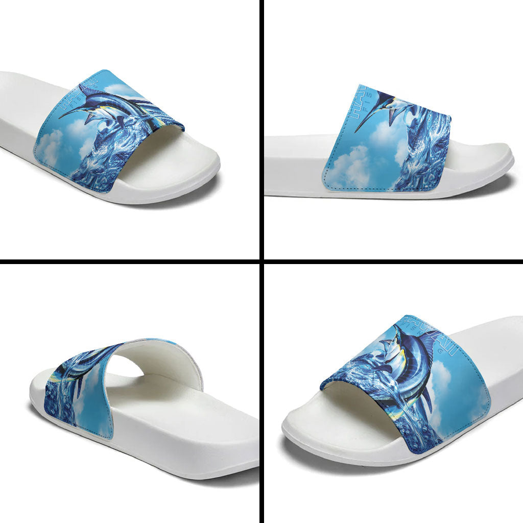 Hawaii Blue Marlin Fishing Slide Sandals LT05 - Polynesian Pride