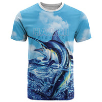 Hawaii Blue Marlin Fishing T Shirt LT05 Blue - Polynesian Pride