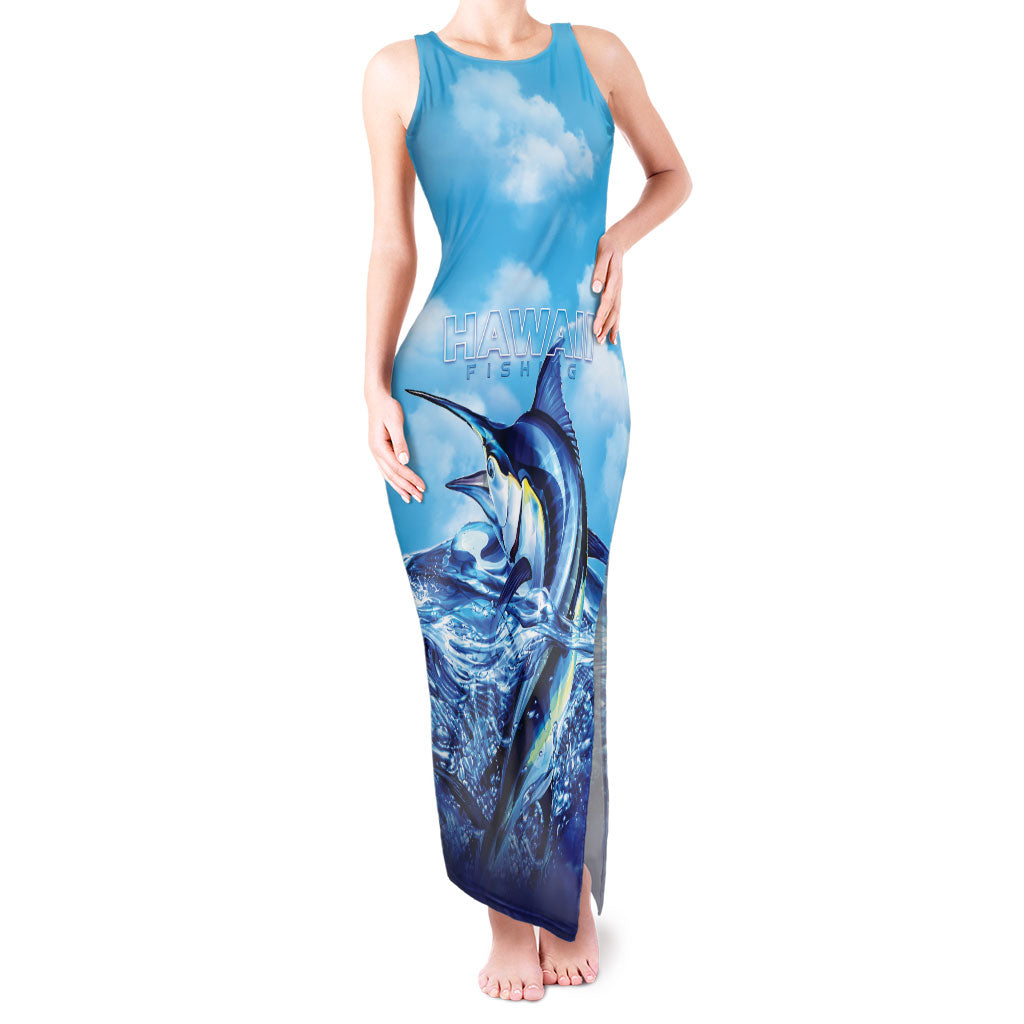 Hawaii Blue Marlin Fishing Tank Maxi Dress