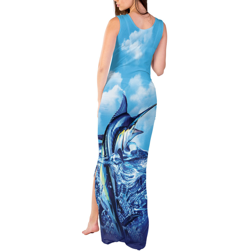 Hawaii Blue Marlin Fishing Tank Maxi Dress