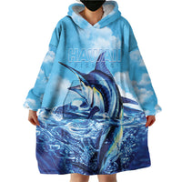 Hawaii Blue Marlin Fishing Wearable Blanket Hoodie LT05 - Polynesian Pride